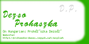dezso prohaszka business card